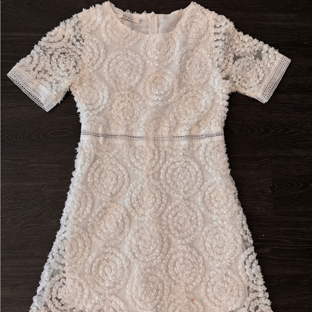 Womans Mocha Elegant Casual 
Skirt Cream White Dress Size Small